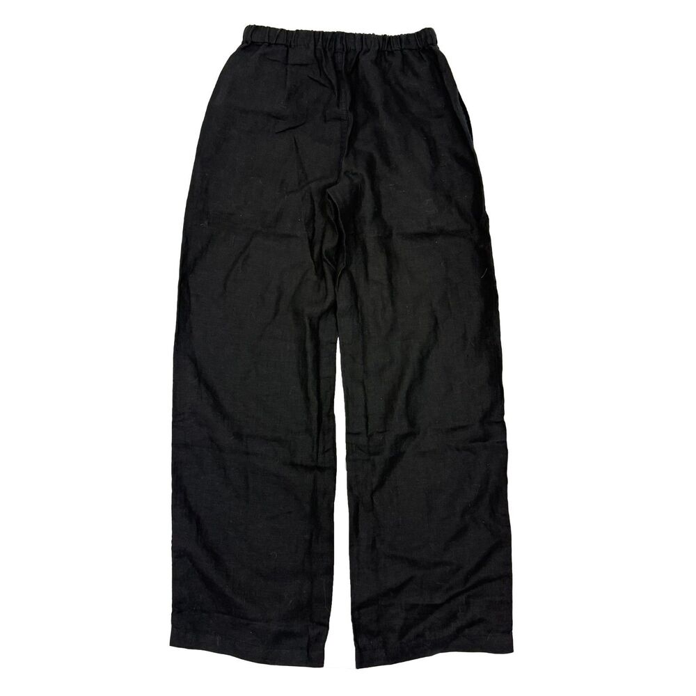 MADEWELL Short Pull On Pants In Linen M Black Elastic Waist Comfort NWT B89 - Picture 3 of 6
